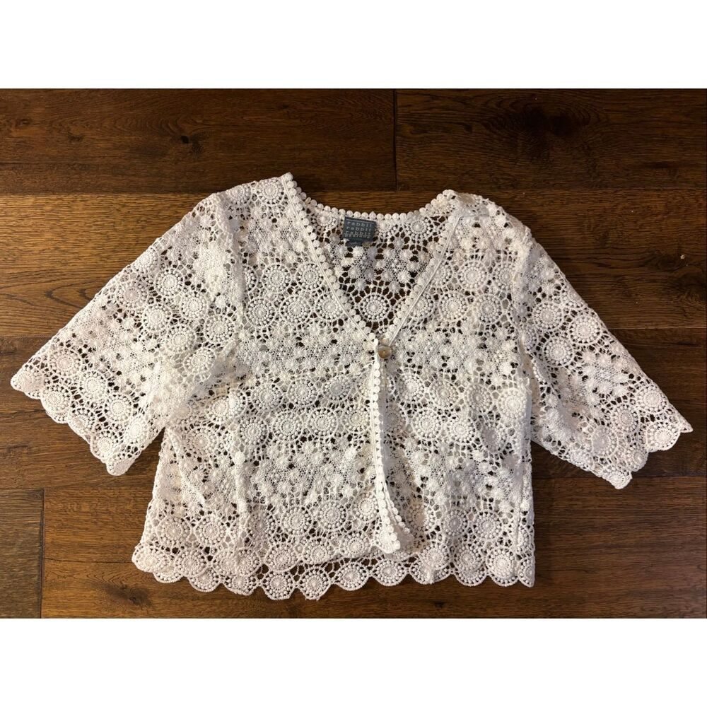 Rabbit Rabbit bolero cardigan lace crochet L